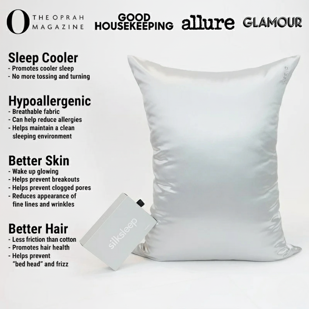 SILKSLEEP™ 100% Mulberry Silk Pillowcase